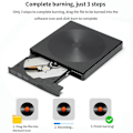 Miniatyrbild 1 av 5: Extern DVD USB3.0 Läser CD-spelare Brännare Optiska Diskenheter för PC Laptop Notebook