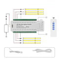 Miniatyrbillede 2 af 5: 28 Trin Trappe Belysningscontroller med PIR Bevægelsessensor 28 Kanaler Trappe Strip Lysdæmper DC12V 24V til Hjemmetrappe
