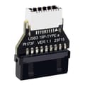 Pikkukuva 1 / 5: Emolevysovitin USB 3.0 19/20Pin - USB 3.1 Type E Key-A Type-C Etupaneeliliitin Pystysuora 10Gpbs Header-muunnin PC-tarvikkeet