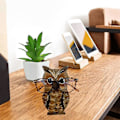 Miniatyrbillede 4 af 5: Brilleskabsdyr Brilleramme Hund Træ Brilleskabs Display Stativ piggy