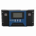 12V 24V Solarladdningsregulator 4 USB-portar 5V 2.5A Parameterjusterbar LCD-skärm för Hem Husbil Båt 30A