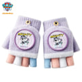 Miniatyrbild 1 av 6: PAW Barnhandskar Femfingervantar Vinter Varma Söta Tecknade Nya Femfinger Flip Halvfingerhandskar Purple 2