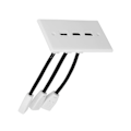 Miniatyrbillede 5 af 5: 3 Porte 4K Vægplade ABS Multiport Slidstærk Holdbar Tætsiddende Videovægpanel