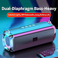 Miniatyrbild 2 av 5: RGB Högtalare Portabel Trådlös Musikspelare & Axelremmar LED Bluetooth 5.0 TF USB-C Aux