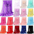 Miniatyrbilde 1 av 2: Dame Ensfarget Langt Mykt Sjal Chiffon Silke Casual Skjerf Skjerf Stolaer Watermelon Red