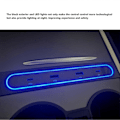Miniatyrbild 4 av 5: Centerkonsol USB Hub Dockningsstation 4 i 1 USB LED Hub Multiport Laddare Driven Splitter Ersättning för Tesla 3 Y 2021 och senare
