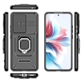 Miniatyrbilde 5 av 5: For Oppo Reno11 F 5G Deksel Ring Stativ PC+TPU Bakdeksel med Skyvbar Kamerabeskyttelse - Lilla Black