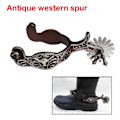 Miniatyrbilde 3 av 4: 2x Hestesporer Anti-Rust Western Stil Sporer For Konkurranseutstyr Menn Sølv Brown