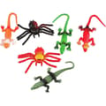 1 set små djurfigurer, gummidjursmodell, gummileksaksödla, falska spindelstatyetter