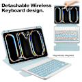 Miniatyrbild 5 av 5: Tangentbord Smart Läderfodral För iPad Pro 11 2024 Sky Blue