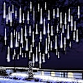 Miniatyrbild 2 av 5: Julbelysning Utomhus Träd Snöfall LED Droppande Istapp Stjärnfallsljus 30 cm 8 Rör, Meteorregn Fallande Regnljus För Juldekoration