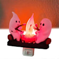 Miniatyrbillede 4 af 5: Ghost Campfire Flakkende Natlampe Flamme Halloween Natlys 3D LED Lille Falsk Bål Natlampe Indretning EU Stik