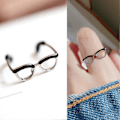 Miniatyrbilde 2 av 5: Dame Ringer Glatt Åpning Jenter Justerbar Brilleform Fingerring for Daglig Bruk