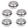 Miniatyrbilde 1 av 5: 5 stk. Momentan trykknappbryter Metall Auto Reset Ultratynn Vanntett med LED 19mmDC3~6V Hvit