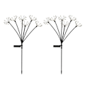 Miniatyrbillede 1 af 5: 2 stk. solcellehavelamper, 2 lystilstande, IP65 vandtæt, nem installation, blinkende solcellelamper til gårdhave, sti, havedekoration