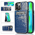 Miniatyrbilde 1 av 5: Enkelt Business Stil PU Lær Etui For iPhone 14 Pro Max Med Kort Holder Blue
