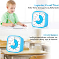 Miniatyrbillede 2 af 5: Blå Børne Studerende Studie Manual Visuel Timer Vækkeur Køkken Timer med Beskyttelsescover Tidsstyring
