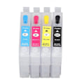 Miniatyrbillede 3 af 5: 4 stk. blækpatroner Sort Cyan Magenta Gul Permanent Chip Genanvendelige Printer Refill Inkjet Patroner T1381 T1332 T1333 T1334