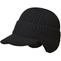 Miniatyrbild 5 av 5: Vintermössa för män, tjock, vindtät solskärmsmössa, varm stickad mössa med öronlappar för utomhusbruk, baseballkeps för män Black With Plush Lining