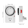 Miniatyrbilde 5 av 5: Mekanisk tidsbryter for stikkontakt, 24 timers syklus, 3-pins, 2 moduser, lysindikator, plugg inn elektrisk timer for lys