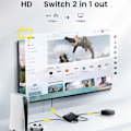 Miniatyrbild 5 av 5: 4K X 2K-kompatibel Switch Bi-Direction 2 Portar Splitter Switch för Laptop PC /4 TV Box Adapter(B)