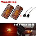 Miniatyrbillede 1 af 5: 24V Amber LED-lys til Scania sidemarkering Heavy Truck til Scania Clearance Lamps lastbil karosseri dele +2 connector oem1737413 2 lights with plug