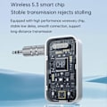 Miniatyrbilde 4 av 5: Adapter Lydmottaker Sender 2-i-1 Innebygd MIC Lav Latens HiFi Lyd med 3.5mm Grensesnitt Bluetooth-Kompatibel 5.3 Lydkonverter