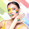 Miniatyrbilde 2 av 5: Regnbue Ansiktsmaling Pride Ansikt Kroppsmaling Kit Regnbue Sminkestift for Feiringer Cosplay Bursdag Sminkeutstyr C