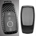 Miniatyrbilde 4 av 5: Nøkkelbrikke Deksel Karbonfiber Komfortabel Berøring Falmingssikker Erstatning for Benz E?klasse S?klasse Svart