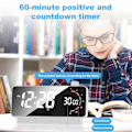 Miniatyrbild 2 av 5: Väckarklocka med: Digital Bordsklocka Batteridriven Nedräkning för Studier Kontor - Väckarklockor för Sovrum Vit