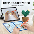 Miniatyrbild 3 av 5: Virkningskit för Nybörjare, 4 ST Krukväxtkit med Garn, Videor, DIY Hantverk för Vuxna, Presenter för Virkningsälskare