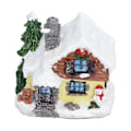 Miniatyrbild 3 av 5: Vinter Snö Julhus Miniatyr Inomhus Byggnad Jultomtehus Dekor med Varmt LED-ljus för Hemmet
