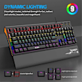 Miniatyrbild 3 av 5: Mekaniskt tangentbord med handledsstöd USB-kabelanslutet tangentbord RGB Grön Axis Tangentbord Ergonomisk design för PC-spelare