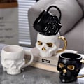 Miniatyrbilde 3 av 5: Halloween Skull Cup med Håndtak Uten Lokk Keramisk Kopp Morsom Vann Øl Melk Kopp Mokka Kopp Kreativ Modellering Krus, 600ml A