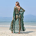 Pikkukuva 4 / 5: Rantamekko Boho Pitsi Kimono Plus Koko Bikini Aamutakki Uimapuku Naisten Yhtenäinen Dark Green