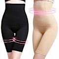 Miniatyrbild 2 av 5: Hög midja Trainer Shapewear Kvinnor Magekontroll Trosor Rumplyft Modellering Rem Shorts Smala Lår Body Shaper Underkläder Grå 4XL