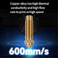 Miniatyrbild 3 av 5: 10 st Mässingsmunstycken 0,6 mm för Neptune 4Plus/4Max, Högtemperaturmunstycke för 1,75 mm PLA/ABS/PETG/TPU/PC/PP/Nylon/