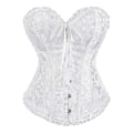 Miniatyrbild 1 av 5: Dam Snörning Benad Överbyst Korsett Bustier Underkläder Bodyshaper Topp Prinsesskorsett White -S