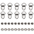 Miniatyrbillede 1 af 5: 100 Sæt Snørebånds Krog D-ring Øje Spænde Messing Sko Læder Taske DIY Nitte Værktøj Sort 9x14mm