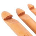 Pikkukuva 5 / 5: Bambu Virkkuukoukku Käsityönä Tehdyt Neulepuikot Lanka Käsityö 20cm/7.9in Suuret Virkkuukoukut Valkoinen