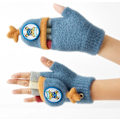 Miniatyrbild 3 av 6: PAW Barnhandskar Femfingervantar Vinter Varma Söta Tecknade Nya Femfinger Flip Halvfingerhandskar white