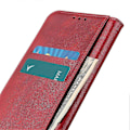 Miniatyrbild 4 av 5: För Xiaomi Redmi 13c Fodral Delat Läder Magnetiskt Autoabsorberande Telefonskal Red