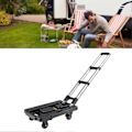 Miniatyrbillede 4 af 5: 5 Hjul Folde Bagagevogn Trolley Skridsikker Slidstærk Manuel Foldbar Sækkevogn til Shopping Rejser 2.8in 360 Universalhjul