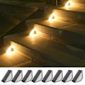 Miniatyrbilde 2 av 5: 8 stk. Solcelledrevne trinnlys utendørs, vanntett belysning, supersterk, høy lumen, automatisk på/av, solcelledrevet dekkslys, utendørs dekor