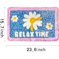 Miniatyrbild 1 av 2: Tflycq Rosa Blomma Badrumsmattor Halkfria Duschmattor Badmatta Kompatibel Med Badkar Utomhusmattor Sovrum Vardagsrum Kök Green white pink
