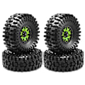 Pikkukuva 3 / 5: 120mm Metallinen 1.9 Tuuman Beadlock-vanne Kumirengassarja 1/10 RC Crawler -auto TRX4 D90 Axial SCX10 II III, A