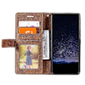 Miniatyrbillede 2 af 5: Til Samsung Galaxy Xcover 5 Wallet Case Linjer Præget PU Læder Telefon Bagcover Brown