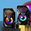 Miniatyrbild 5 av 5: X2 USB Trådbunden Datorhögtalare Multimedia Datorsubwoofer Färgglad Belysningseffekt RGB Skrivbordsspelhögtalare