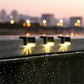 Pikkukuva 3 / 5: Aurinkoportaiden valo, vedenpitävä LED-aurinkovalo, sopii ulkoportaille, aidoille, pihalle, terassille, kotiin, koristeluun, A