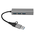 Miniatyrbillede 2 af 5: USB3.0 Hub 5Gbps Plug and Play 4 Port Aluminiumlegering USB C til RJ45 Adapter til Windows til Linux til OS X Sølvgrå